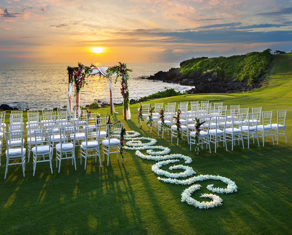 Wedding reception at third hole