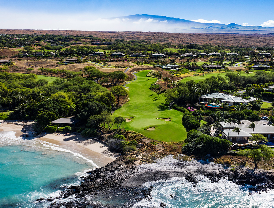 Aerial view of golf course